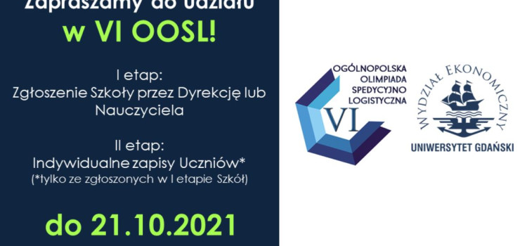 Zapraszamy do udziału w VI edycji Ogólnopolskiej Olimpiady Spedycyjno-Logistycznej, Uniwersytet Gdański