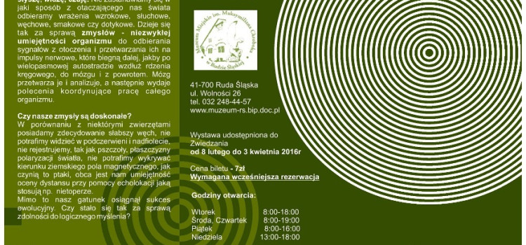 Zaproszenie do Muzeum – wystawa interaktywna – Świat Zmysłów Zaproszenie do Muzeum – wystawa interaktywna – Świat Zmysłów