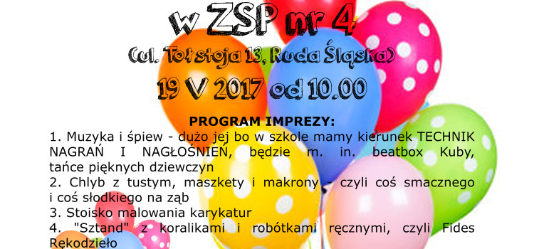 Dzień Otwarty Zespołu Szkół Ponadgimnazjalnych Nr 4 połączony z Festynem – 19 maja 2017 r. Dzień Otwarty Zespołu Szkół Ponadgimnazjalnych Nr 4 połączony z Festynem – 19 maja 2017 r.