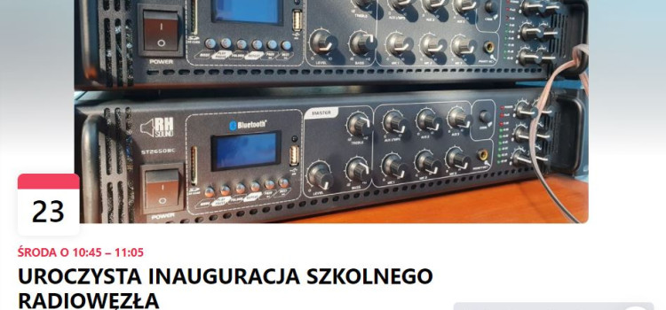 Zapraszamy na uroczyste otwarcie działalności szkolnego radiowęzła, po którym każda przerwa będzie wypełniona muzyką !!!! Zapraszamy na uroczyste otwarcie działalności szkolnego radiowęzła, po którym każda przerwa będzie wypełniona muzyką !!!!