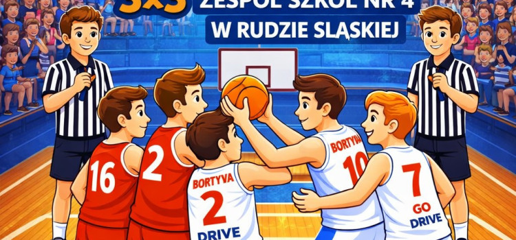 Turniej Koszykówki 3×3 Zapraszamy na szkolny turniej koszykówki, który odbędzie się już 25 maja 2026 w Zespole Szkół nr 4 w Rudzie Śląskiej (Tołstoja)! Turniej Koszykówki 3×3 Zapraszamy na szkolny turniej koszykówki, który odbędzie się już 25 maja 2026 w Zespole Szkół nr 4 w Rudzie Śląskiej (Tołstoja)!