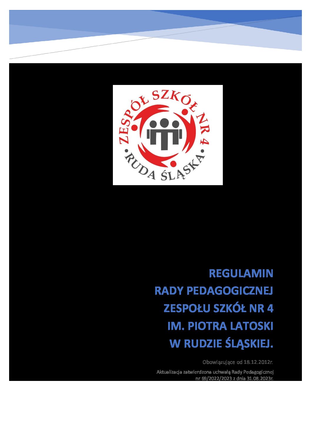 Regulamin Rady Pedagogicznej ZS n 4