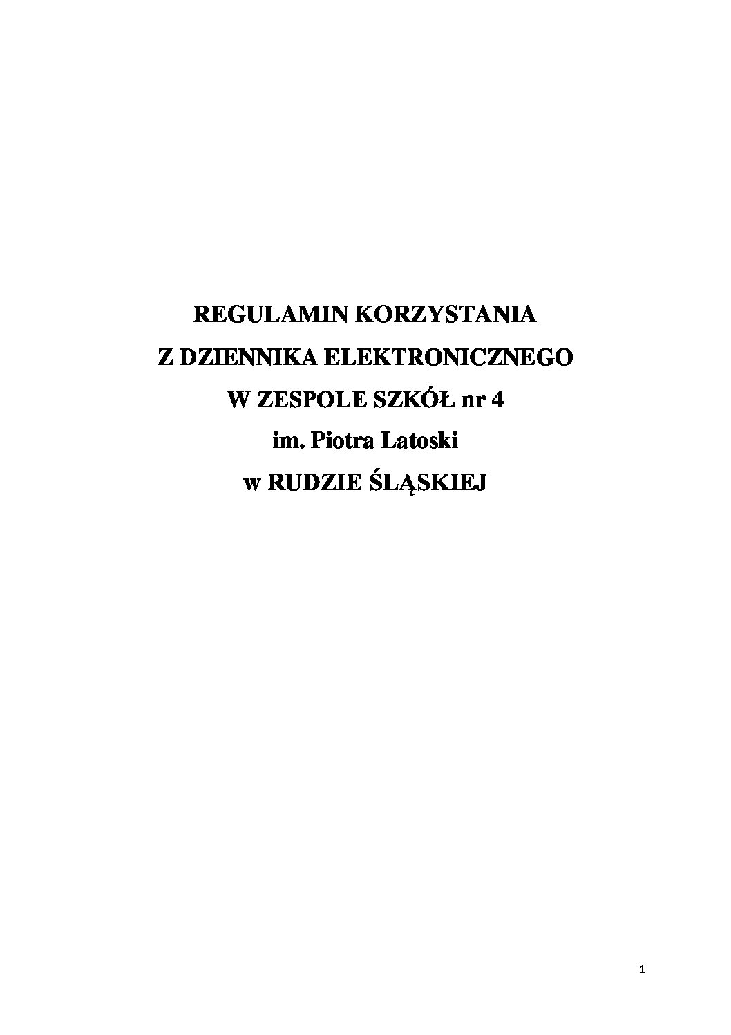 Regulamin korzystania z dziennika elektronicznego w ZS4